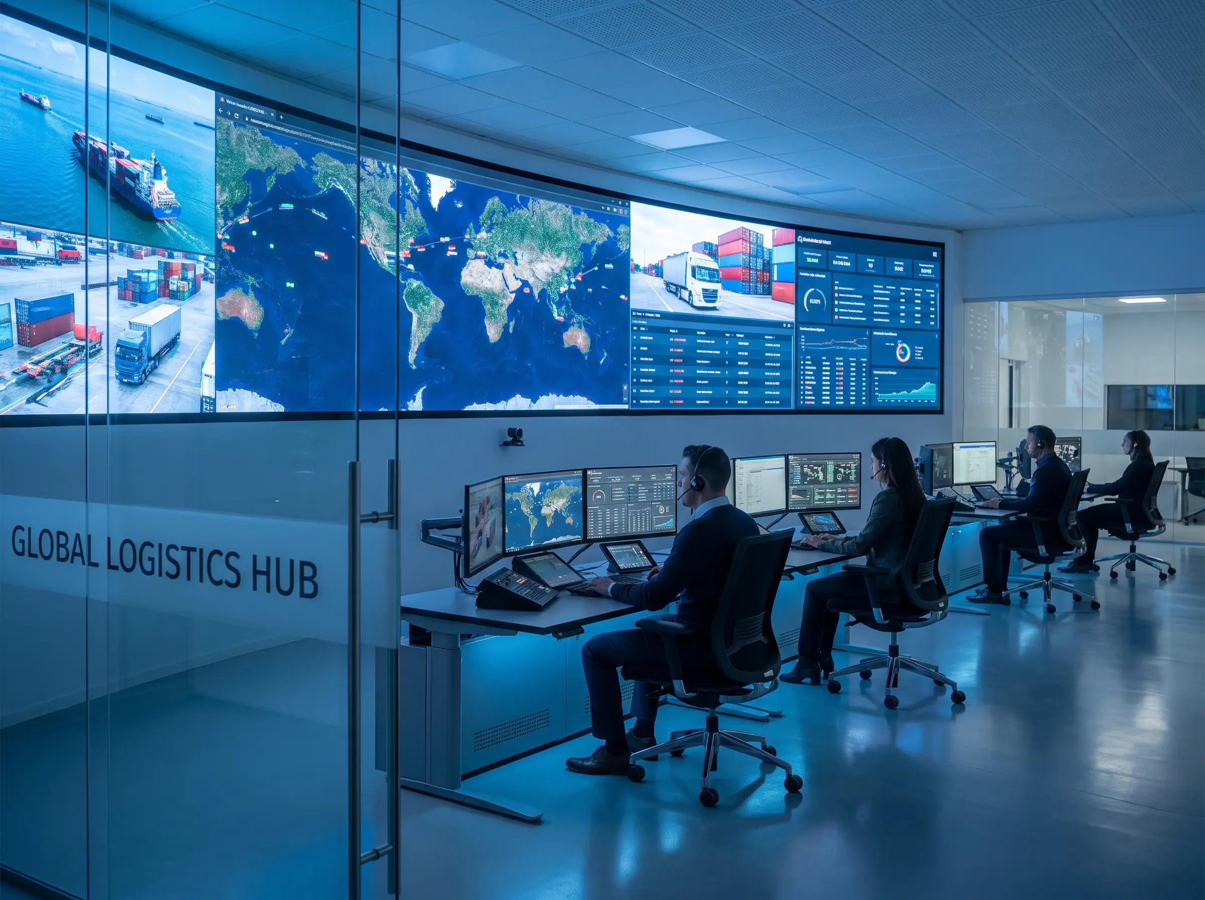 Modern logistics operations monitoring center